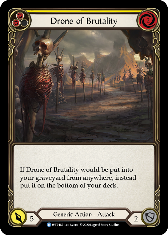 Drone of Brutality (Yellow) [U-WTR165] (Welcome to Rathe Unlimited)  Unlimited Rainbow Foil | Tables and Towers