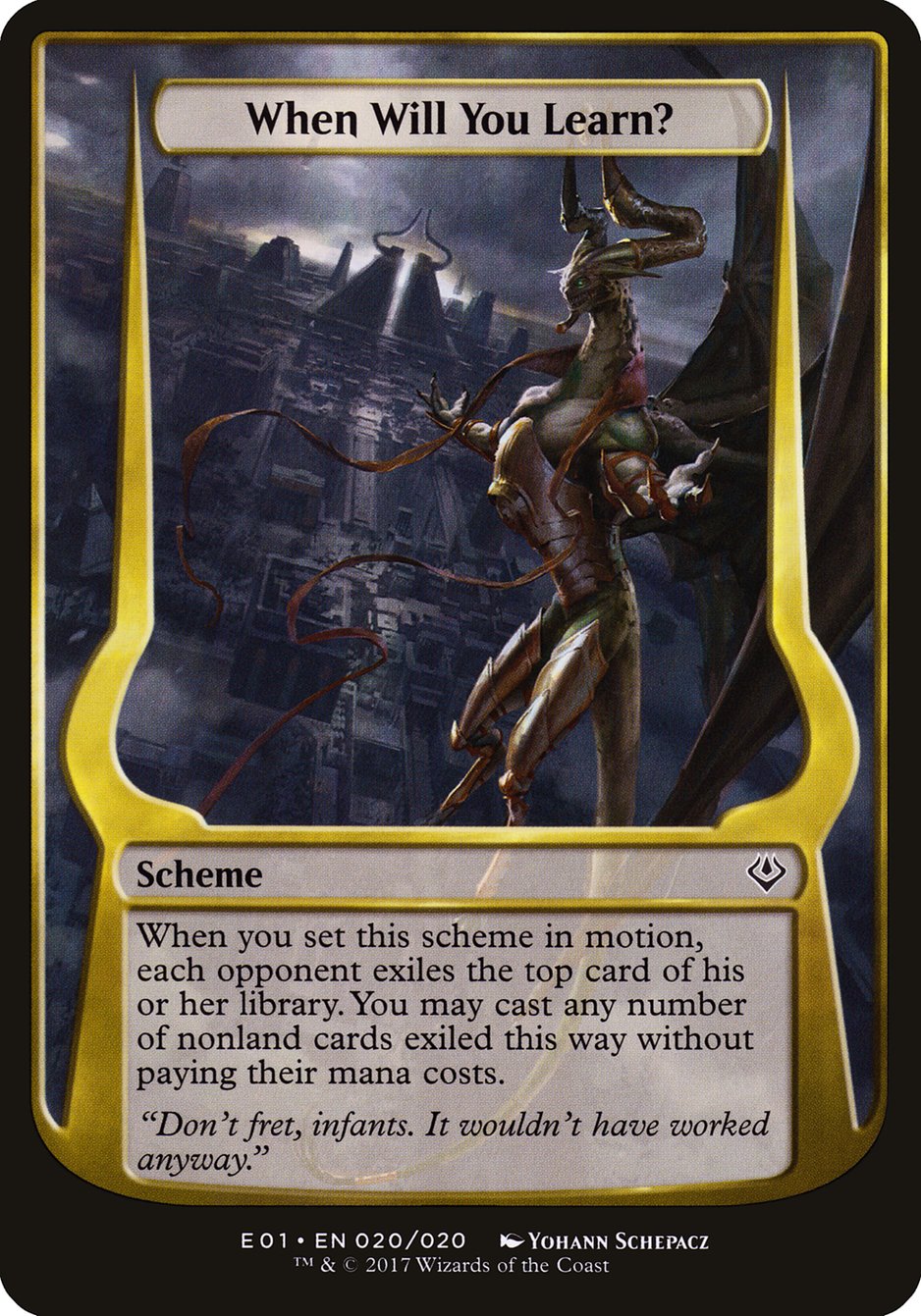 When Will You Learn? (Schemes) [Archenemy: Nicol Bolas Schemes] | Tables and Towers