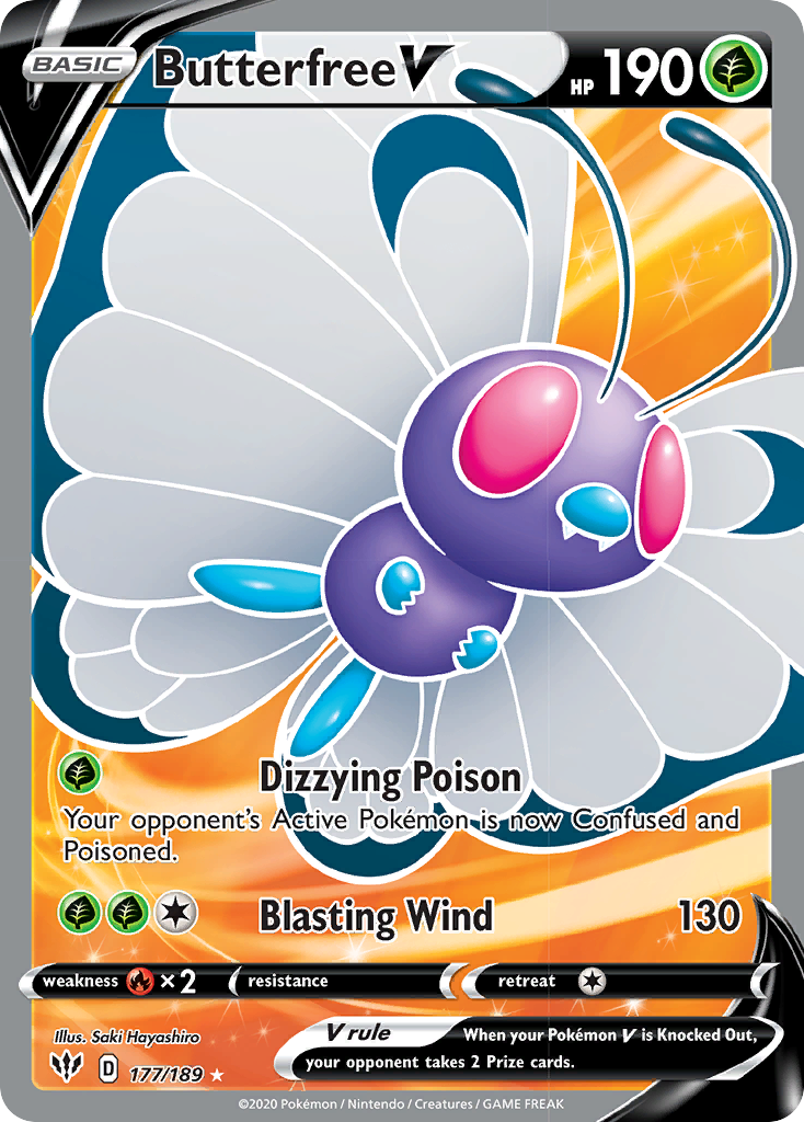 Butterfree V (177/189) [Sword & Shield: Darkness Ablaze] | Tables and Towers