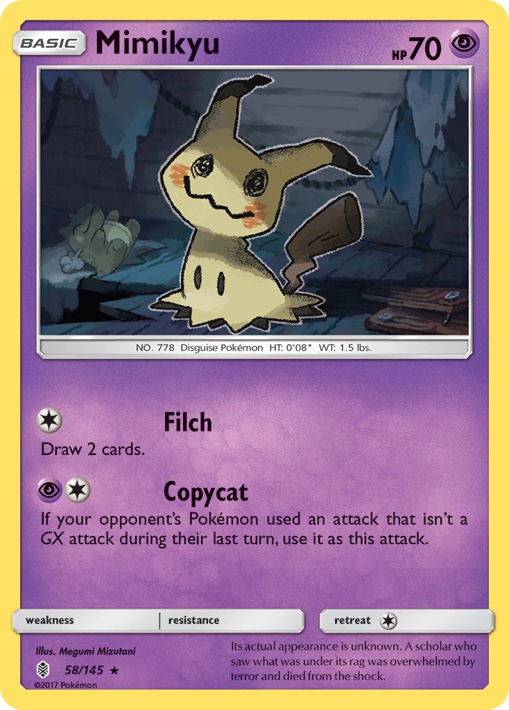 Mimikyu (58/145) (Theme Deck Exclusive) [Sun & Moon: Guardians Rising] | Tables and Towers