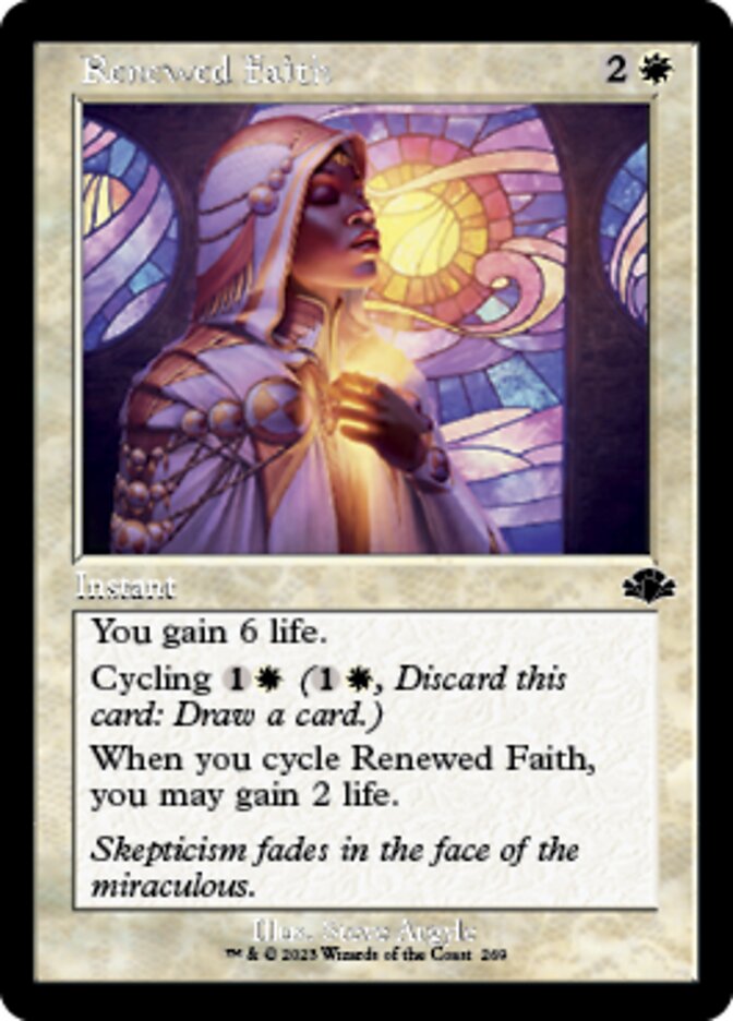 Renewed Faith (Retro) [Dominaria Remastered] | Tables and Towers