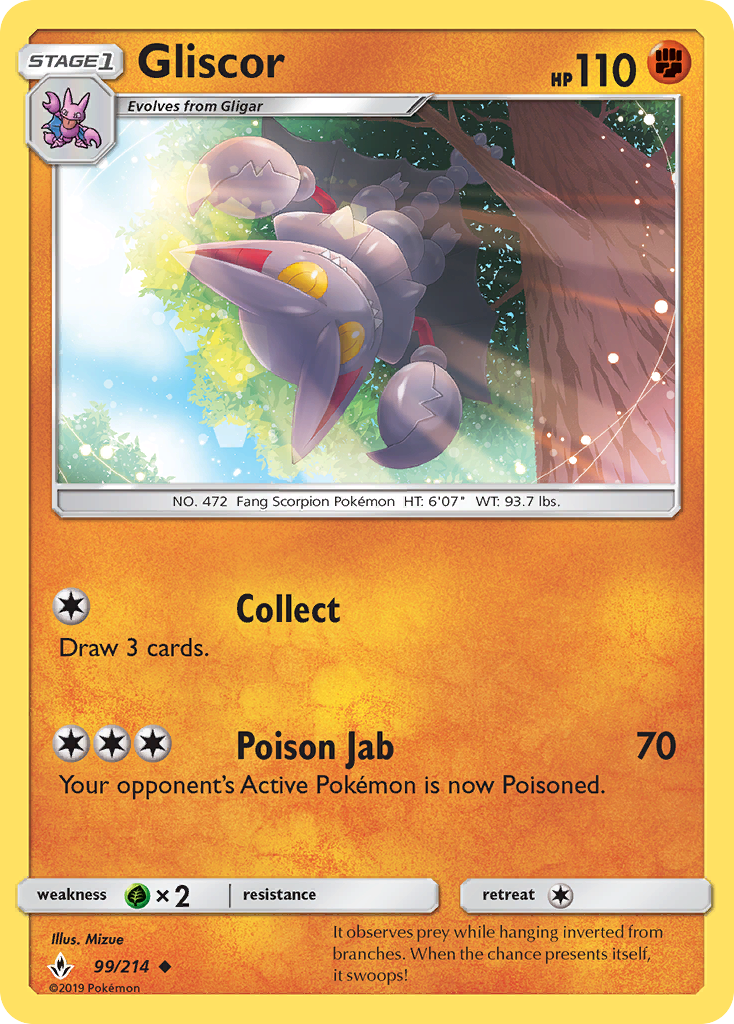 Gliscor (99/214) [Sun & Moon: Unbroken Bonds] | Tables and Towers