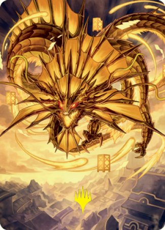 Ao, the Dawn Sky 2 Art Card (Gold-Stamped Signature) [Kamigawa: Neon Dynasty Art Series] | Tables and Towers