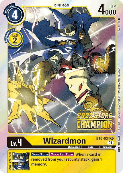 Wizardmon [BT6-034] (2022 Store Champion) [Double Diamond Promos] | Tables and Towers