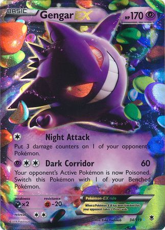 Gengar EX (34/119) (Jumbo Card) [XY: Phantom Forces] | Tables and Towers