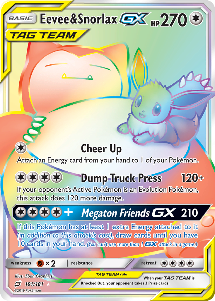 Eevee & Snorlax GX (191/181) [Sun & Moon: Team Up] | Tables and Towers