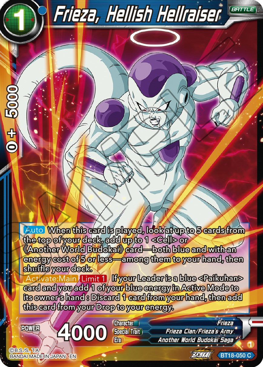 Frieza, Hellish Hellraiser (BT18-050) [Dawn of the Z-Legends] | Tables and Towers