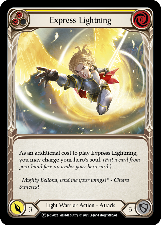 Express Lightning (Yellow) [U-MON052-RF] (Monarch Unlimited)  Unlimited Rainbow Foil | Tables and Towers