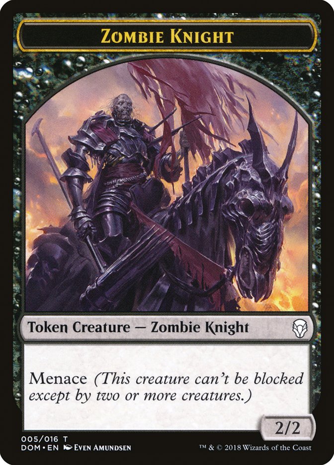 Zombie Knight Token [Dominaria Tokens] | Tables and Towers