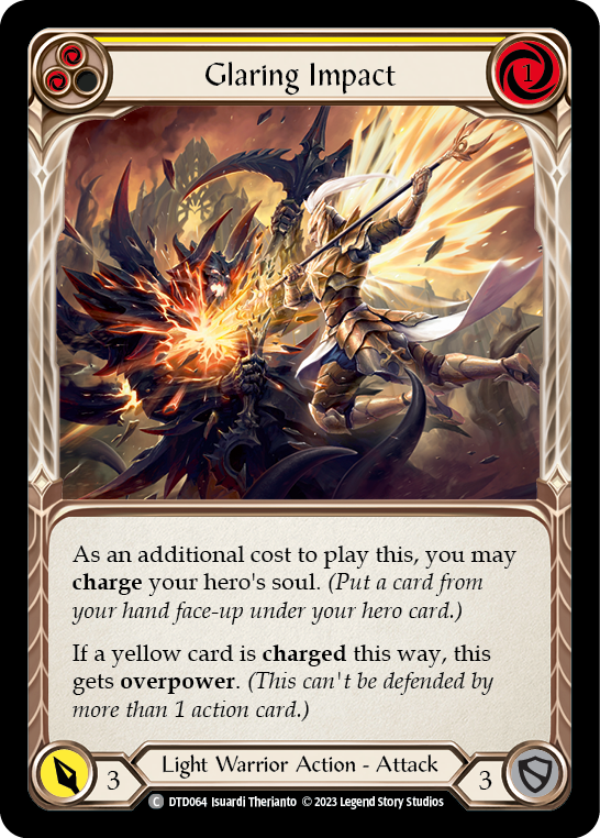 Glaring Impact (Yellow) [DTD064] (Dusk Till Dawn)  Rainbow Foil | Tables and Towers