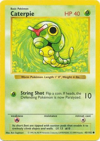 Caterpie (45/102) [Base Set Shadowless Unlimited] | Tables and Towers