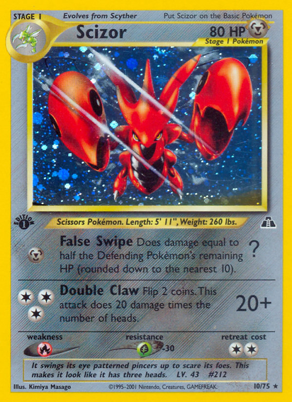 Scizor (10/75) [Neo Discovery 1st Edition] | Tables and Towers