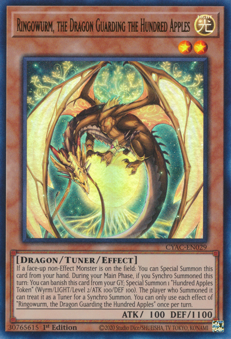 Ringowurm, the Dragon Guarding the Hundred Apples [CYAC-EN029] Ultra Rare | Tables and Towers