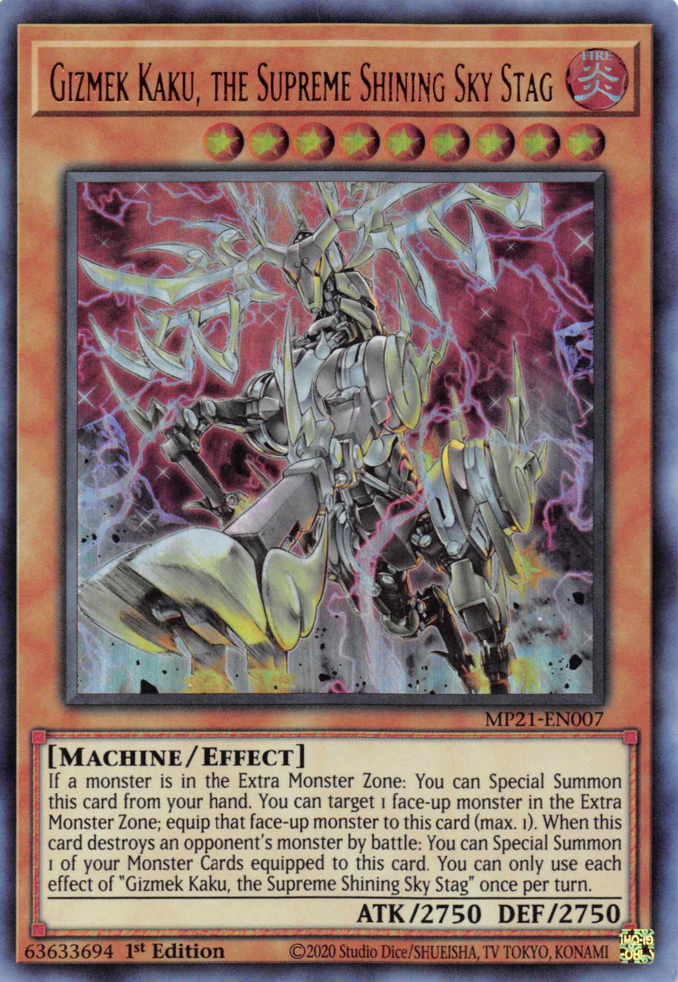 Gizmek Kaku, the Supreme Shining Sky Stag [MP21-EN007] Ultra Rare | Tables and Towers