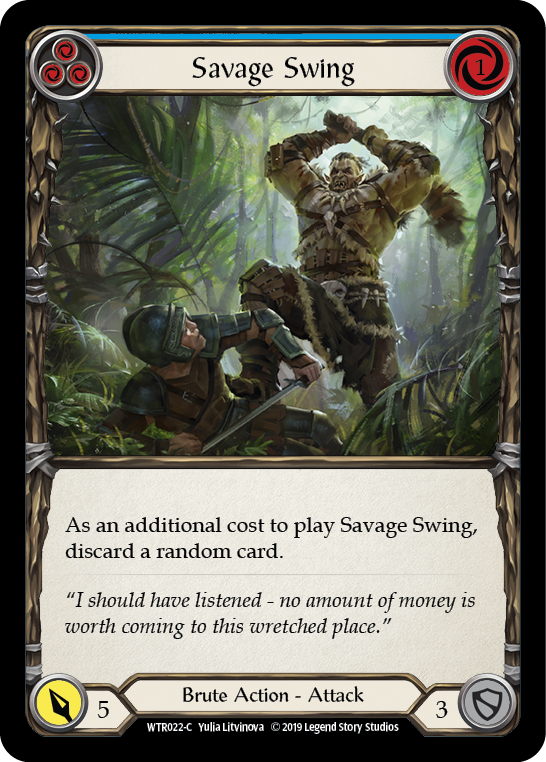 Savage Swing (Blue) [WTR022-C] (Welcome to Rathe)  Alpha Print Normal | Tables and Towers