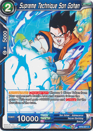 Supreme Technique Son Gohan (BT8-027) [Malicious Machinations] | Tables and Towers