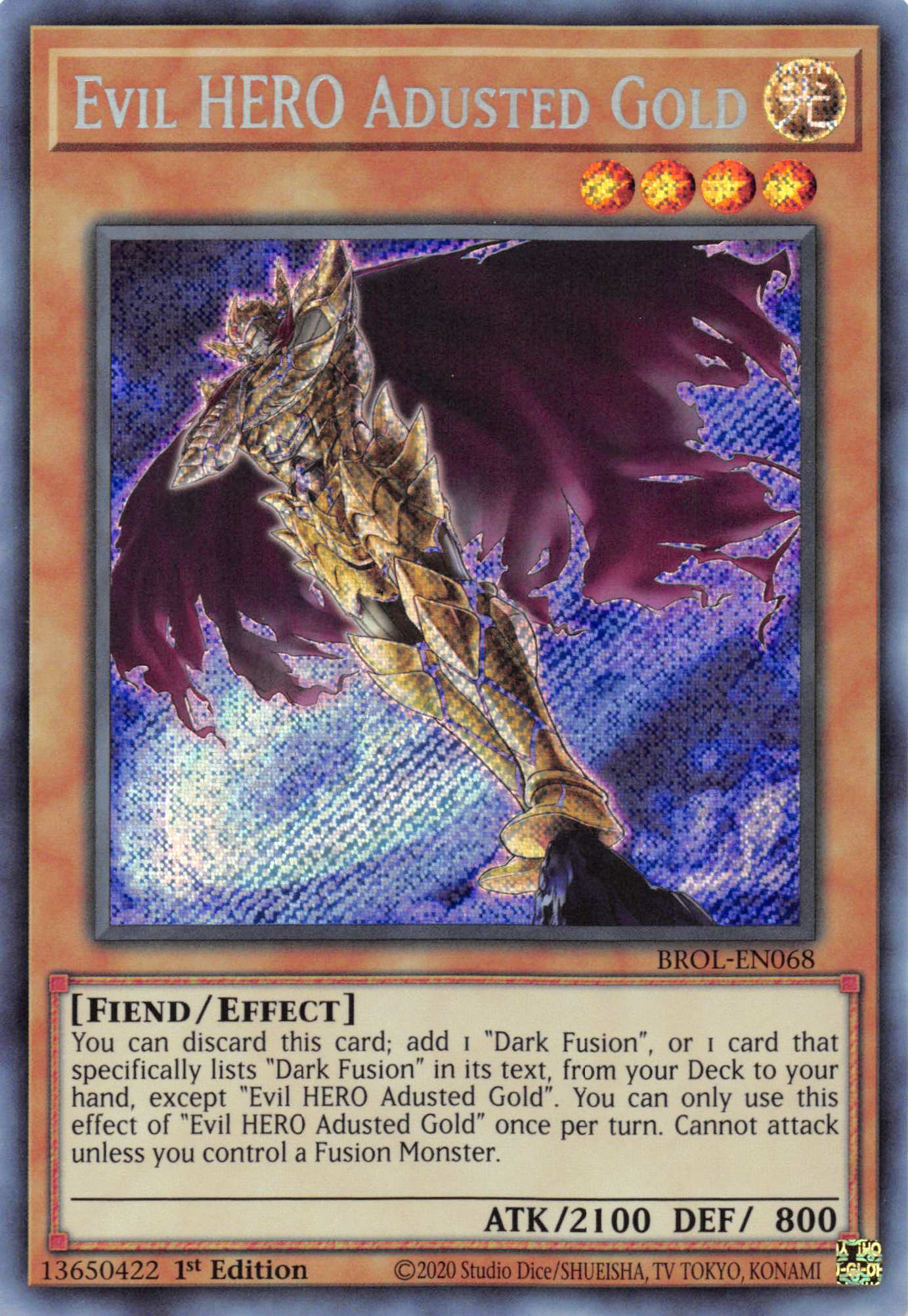 Evil HERO Adusted Gold [BROL-EN068] Secret Rare | Tables and Towers