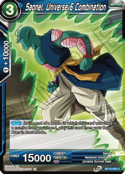 Saonel, Universe 6 Combination (BT15-055) [Saiyan Showdown] | Tables and Towers