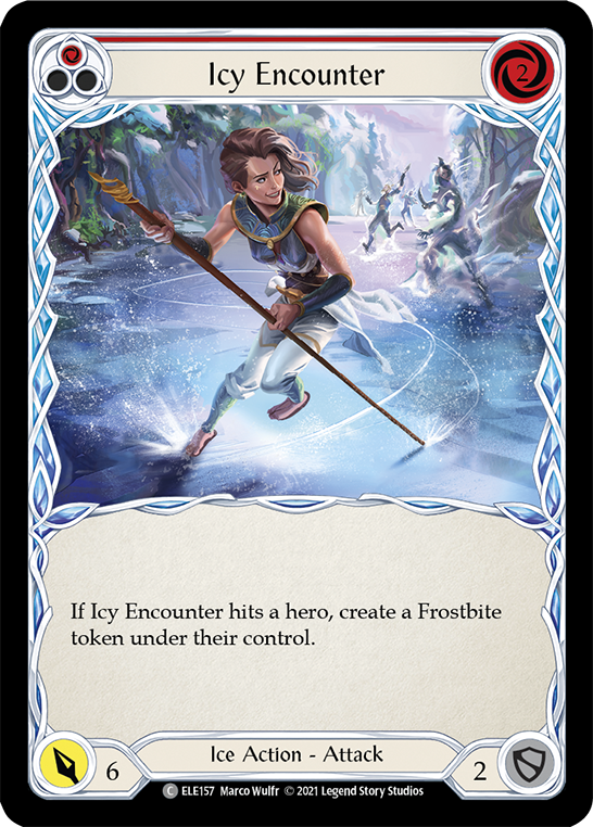 Icy Encounter (Red) [ELE157] (Tales of Aria)  1st Edition Rainbow Foil | Tables and Towers