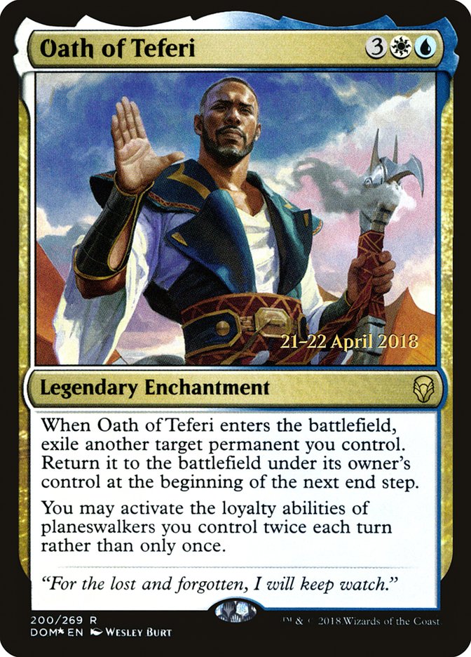 Oath of Teferi [Dominaria Prerelease Promos] | Tables and Towers