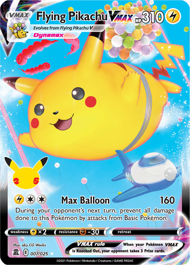 Flying Pikachu VMAX (007/025) [Celebrations: 25th Anniversary] | Tables and Towers