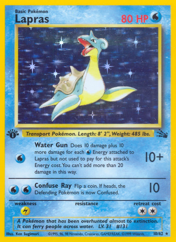 Lapras (10/62) [Fossil 1st Edition] | Tables and Towers