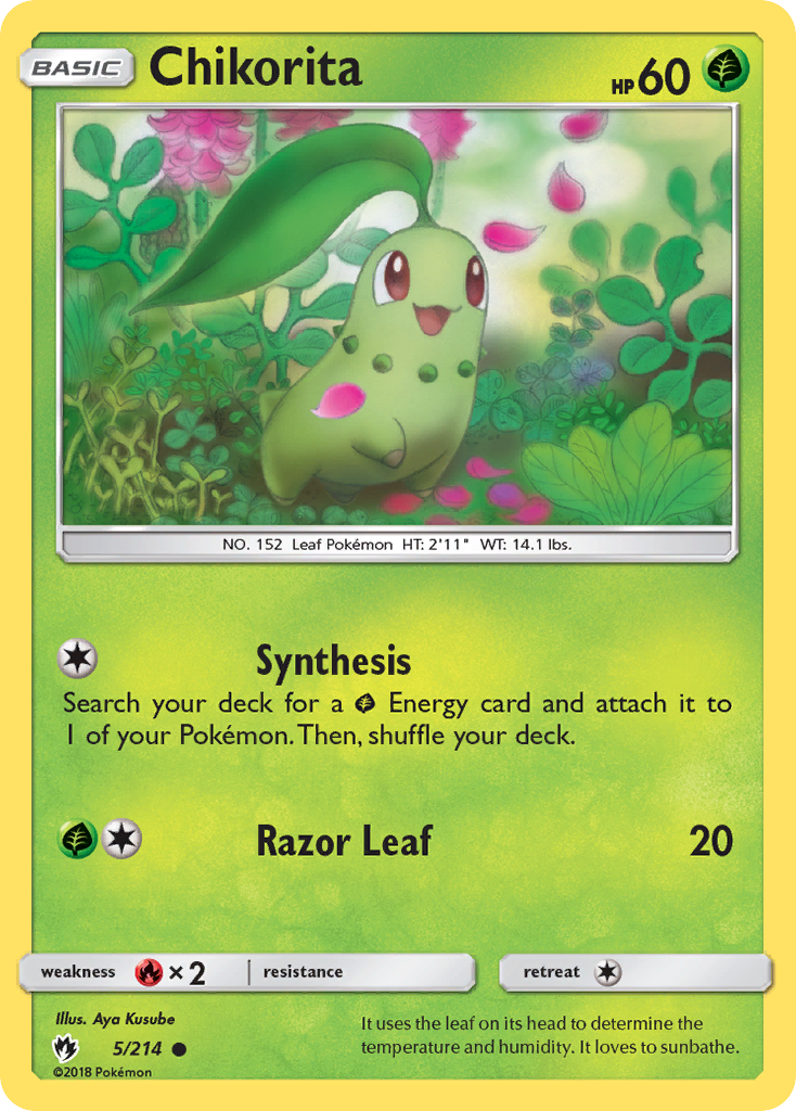 Chikorita (5/214) [Sun & Moon: Lost Thunder] | Tables and Towers