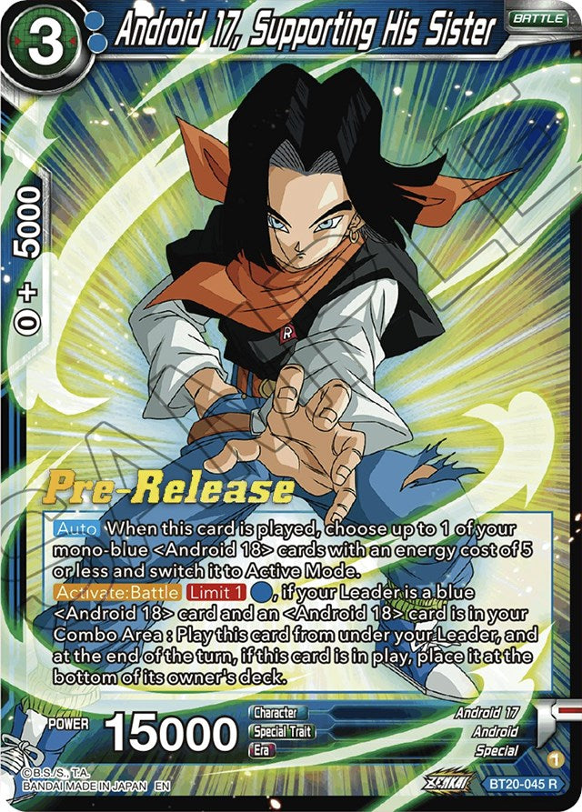 Android 17, Supporting His Sister (BT20-045) [Power Absorbed Prerelease Promos] | Tables and Towers