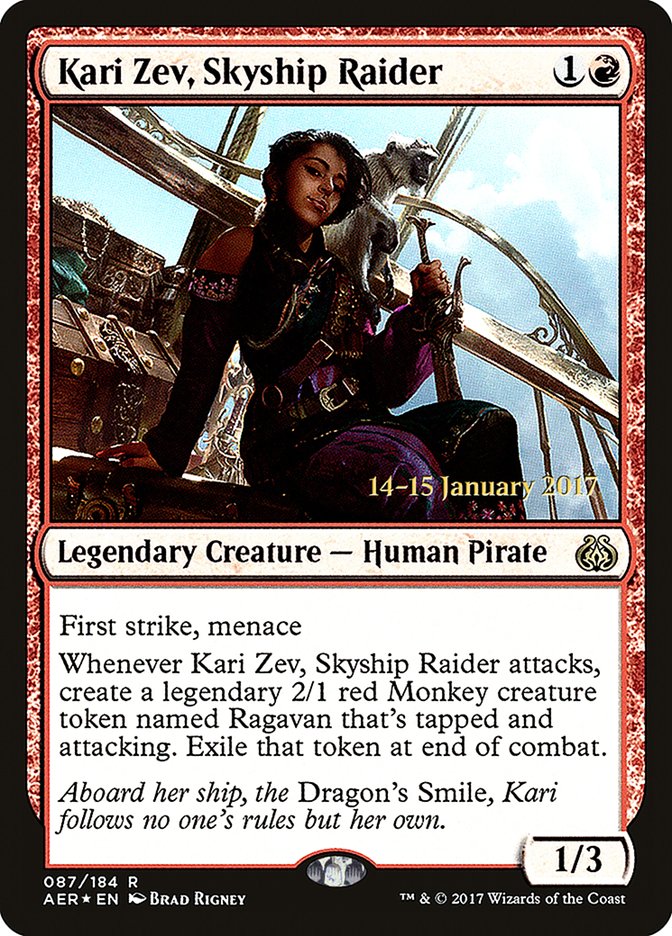 Kari Zev, Skyship Raider [Aether Revolt Prerelease Promos] | Tables and Towers