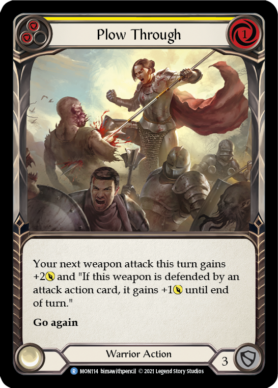 Plow Through (Yellow) [MON114] (Monarch)  1st Edition Normal | Tables and Towers