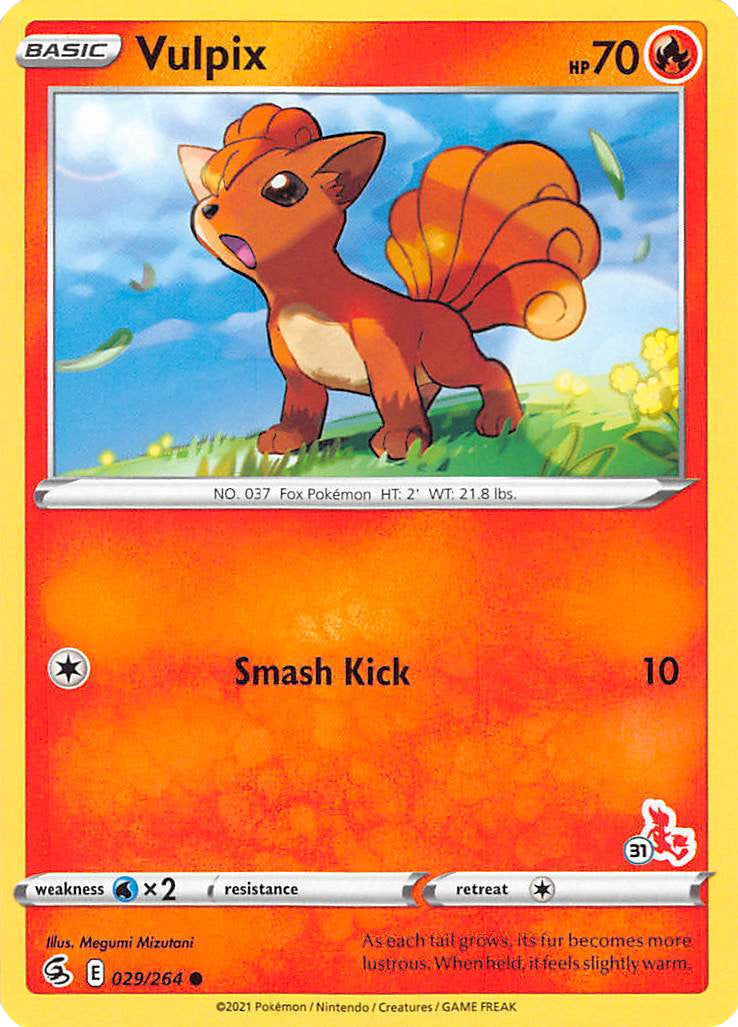 Vulpix (029/264) (Cinderace Stamp #31) [Battle Academy 2022] | Tables and Towers