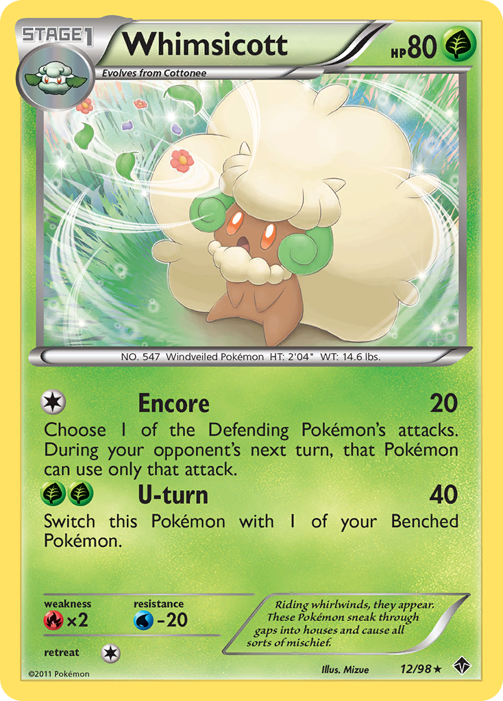 Whimsicott (12/98) [Black & White: Emerging Powers] | Tables and Towers