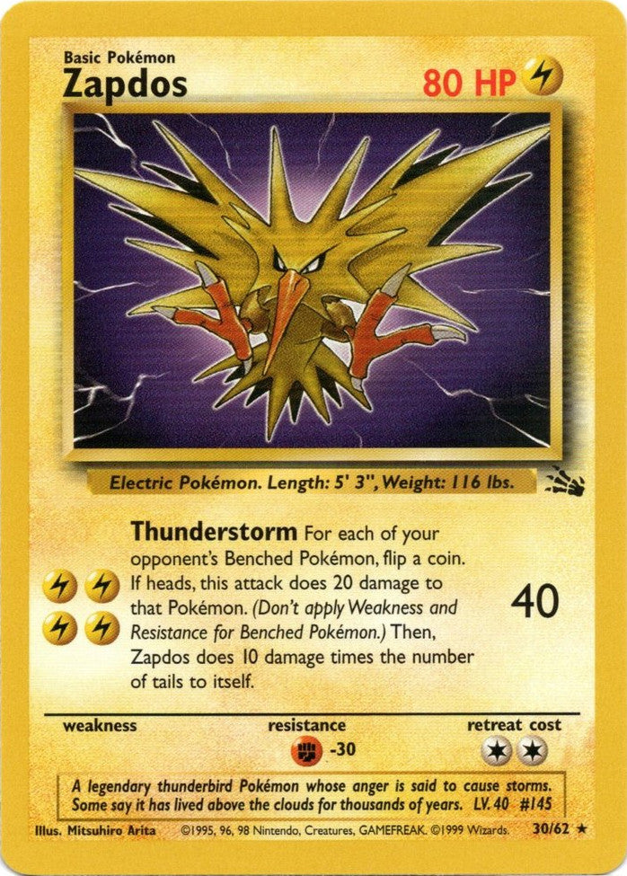 Zapdos (30/62) [Fossil Unlimited] | Tables and Towers