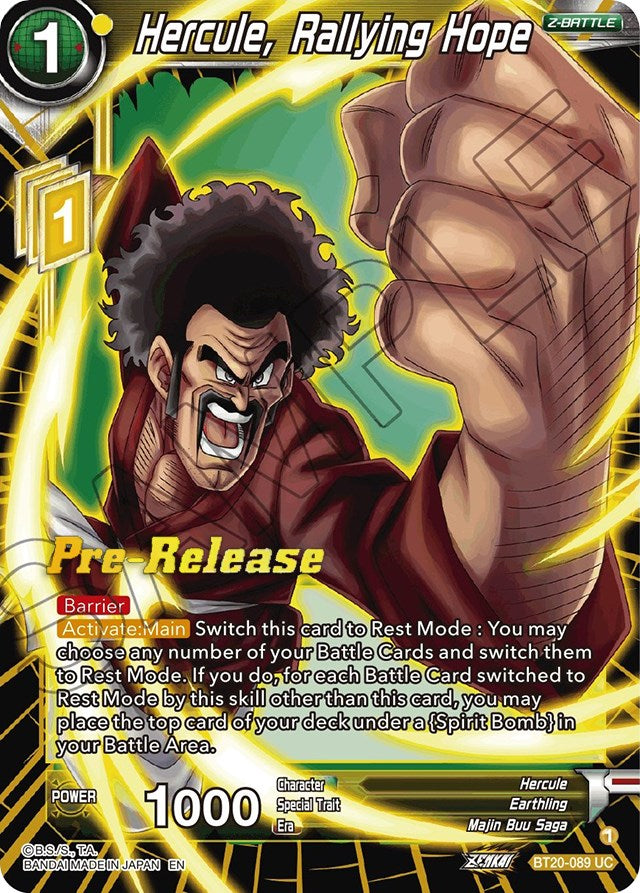 Hercule, Rallying Hope (BT20-089) [Power Absorbed Prerelease Promos] | Tables and Towers