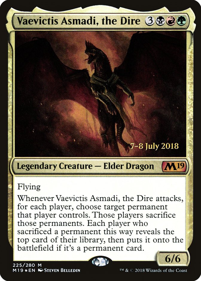 Vaevictis Asmadi, the Dire [Core Set 2019 Prerelease Promos] | Tables and Towers