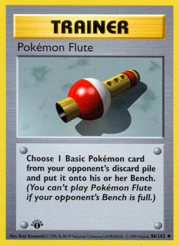 Pokemon Flute (86/102) (Shadowless) [Base Set 1st Edition] | Tables and Towers