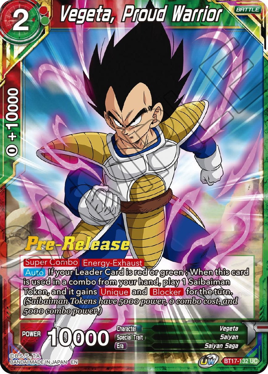 Vegeta, Proud Warrior (BT17-132) [Ultimate Squad Prerelease Promos] | Tables and Towers