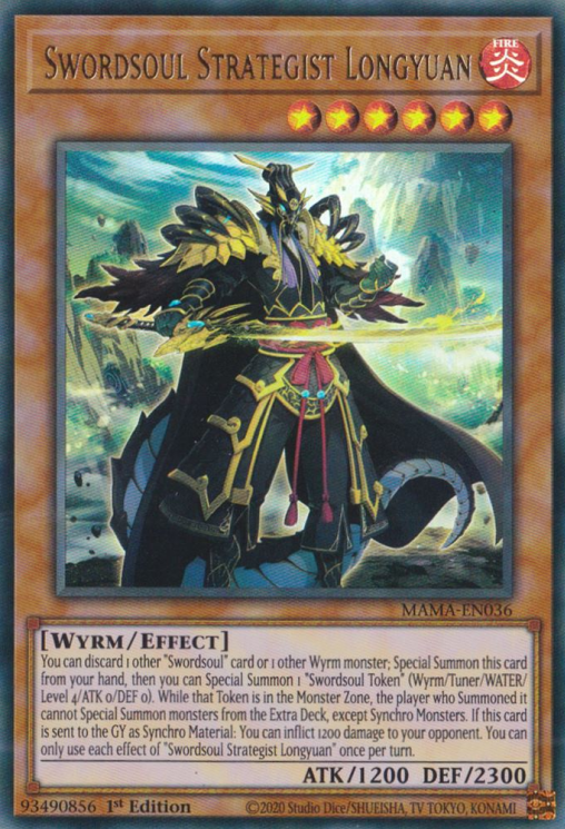 Swordsoul Strategist Longyuan [MAMA-EN036] Ultra Rare | Tables and Towers