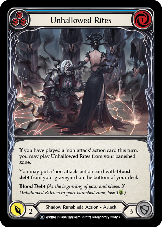 Unhallowed Rites (Blue) [U-MON161] (Monarch Unlimited)  Unlimited Normal | Tables and Towers