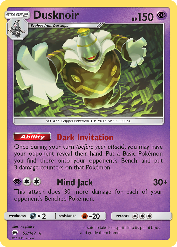 Dusknoir (53/147) [Sun & Moon: Burning Shadows] | Tables and Towers