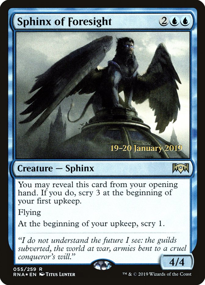 Sphinx of Foresight [Ravnica Allegiance Prerelease Promos] | Tables and Towers