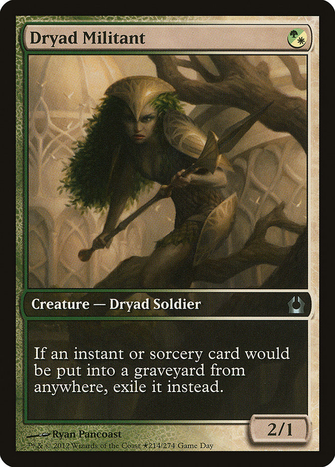 Dryad Militant (Game Day) (Extended Art) [Return to Ravnica Promos] | Tables and Towers