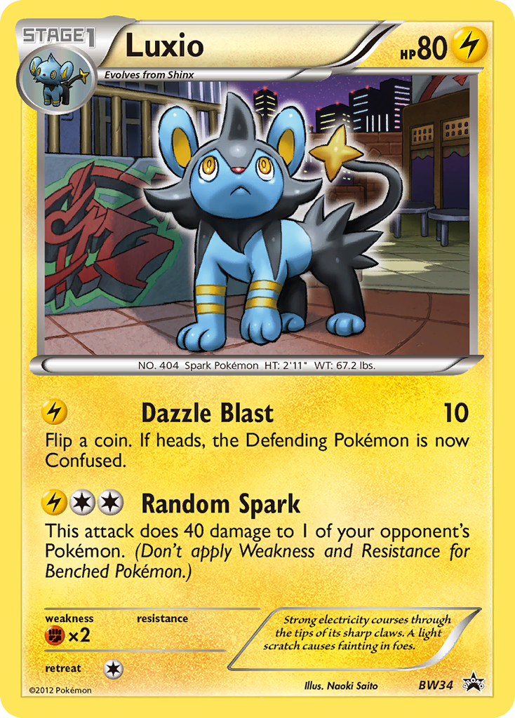 Luxio (BW34) [Black & White: Black Star Promos] | Tables and Towers