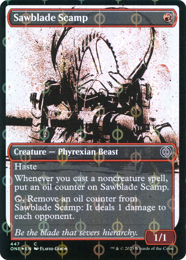 Sawblade Scamp (Showcase Ichor Step-and-Compleat Foil) [Phyrexia: All Will Be One] | Tables and Towers