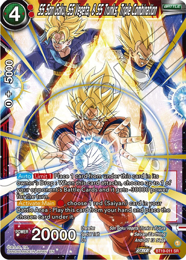 SS Son Goku, SS Vegeta, & SS Trunks, Triple Combination (BT19-011) [Fighter's Ambition] | Tables and Towers