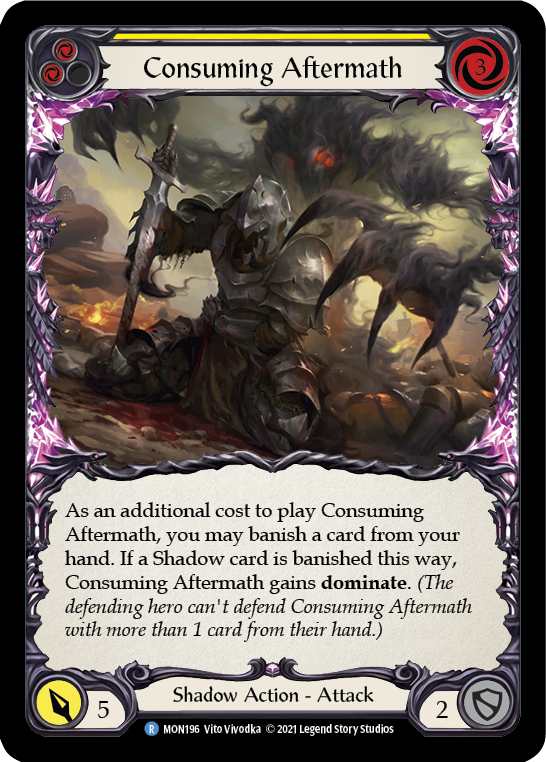 Consuming Aftermath (Yellow) [MON196] (Monarch)  1st Edition Normal | Tables and Towers