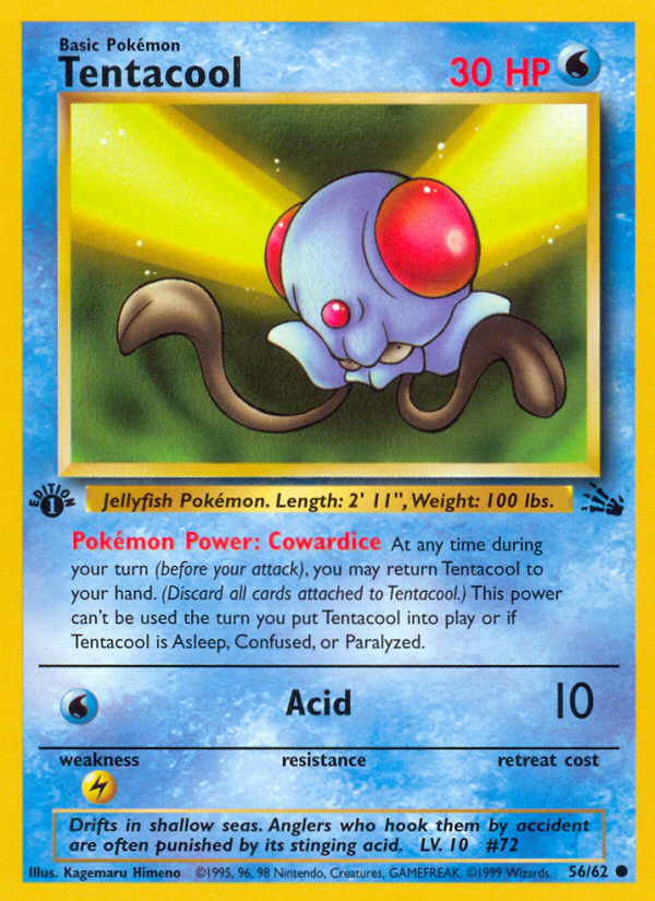 Tentacool (56/62) [Fossil 1st Edition] | Tables and Towers
