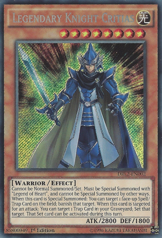 Legendary Knight Critias [DRL2-EN002] Secret Rare | Tables and Towers