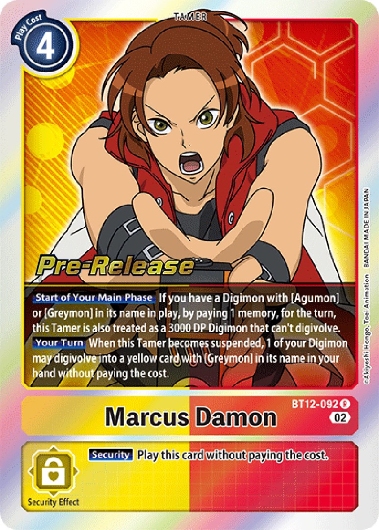 Marcus Damon [BT12-092] [Across Time Pre-Release Cards] | Tables and Towers