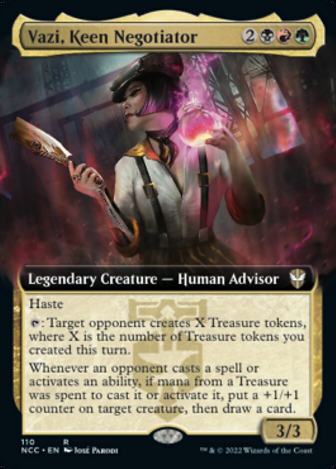 Vazi, Keen Negotiator (Extended Art) [Streets of New Capenna Commander] | Tables and Towers